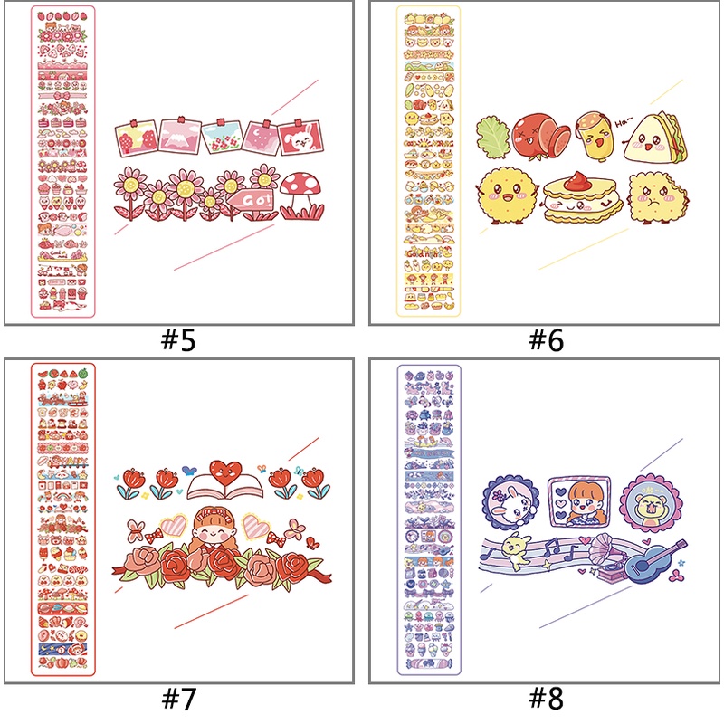 Japanese Cute Character Long Strip Sticker Girl Diary Handbook DIY Decoration Material