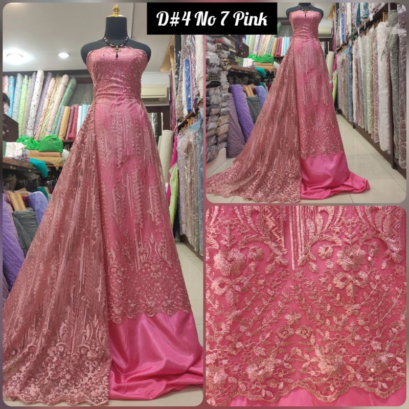 Kain Tile Brokat Majestic Rain Dress A D#4 No 7 Pink.