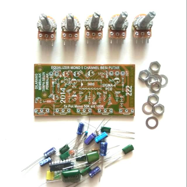 Equalizer Tone Control Mono 5 Potensio DIY kit