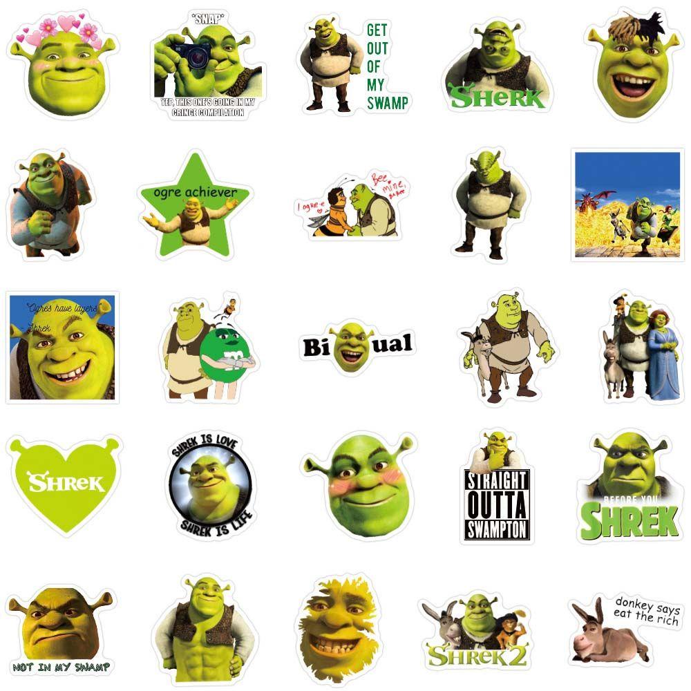 [Elegan] Shrek Stiker Hadiah Anak PVC Scrapbooking Graffiti Stiker Alat Tulis Stiker Fans Koleksi Hadiah Stiker Anime