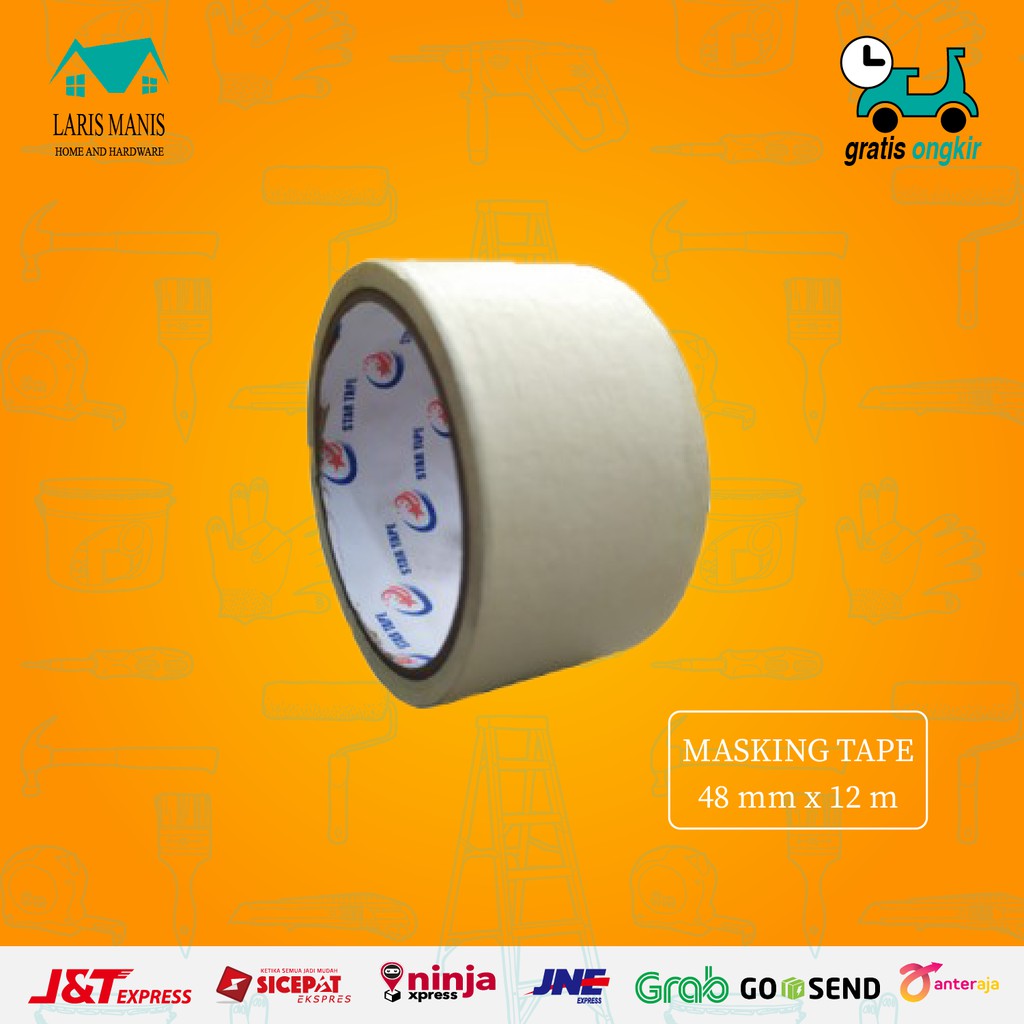 

LAKBAN KERTAS BESAR MASKING TAPE SOLASI KERTAS 48 mm SOLATIP KERTAS SEAL TAPE ISOLASI
