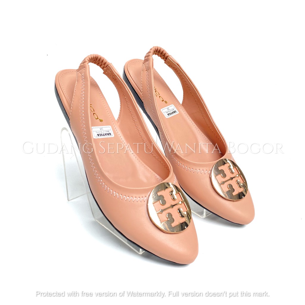 GRATICA Sepatu Kerja Kantoran Santai Wanita Sendal Flat Shoes Minnie Travel Tali Belakang MA 49