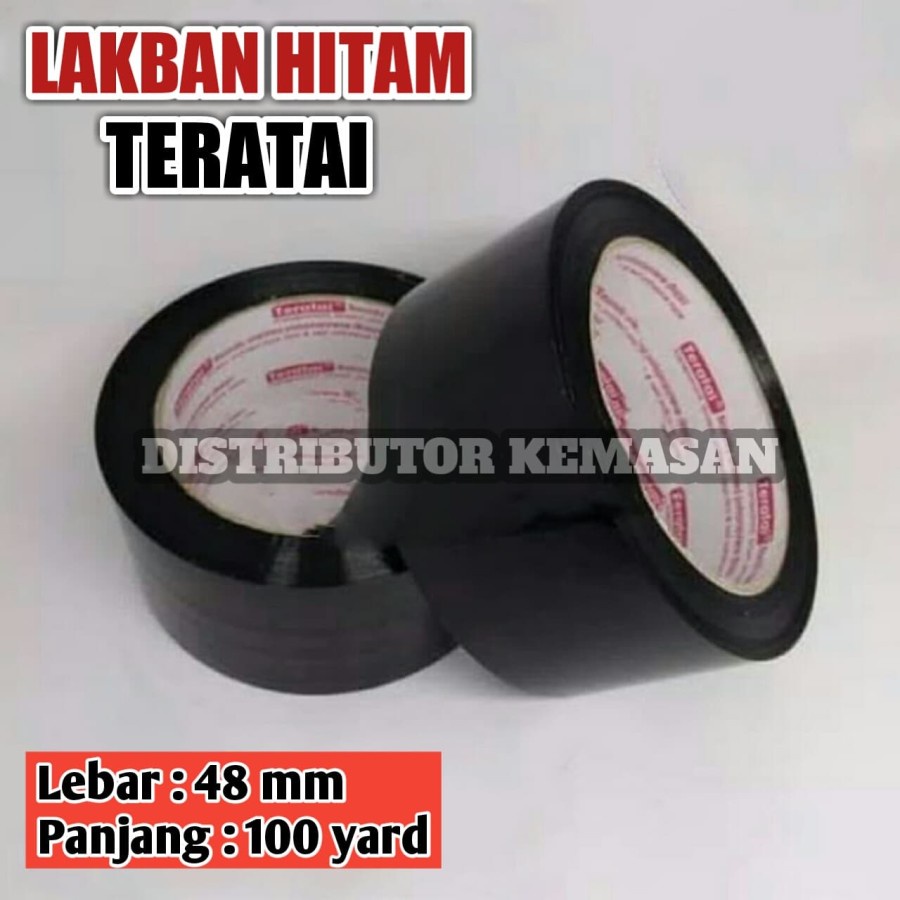 

ISOLASI HITAM TERATAI LAKBAN SELOTIP SOLASI OPP PLASTIK WARNA HITAM