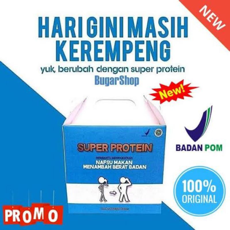 (BISA COD) SUPER PROTEIN ORIGINAL SUPLEMEN PENGGEMUK BADAN ANAK KAPSUL GEMUK BADAN AMAN DAN CEPAT.