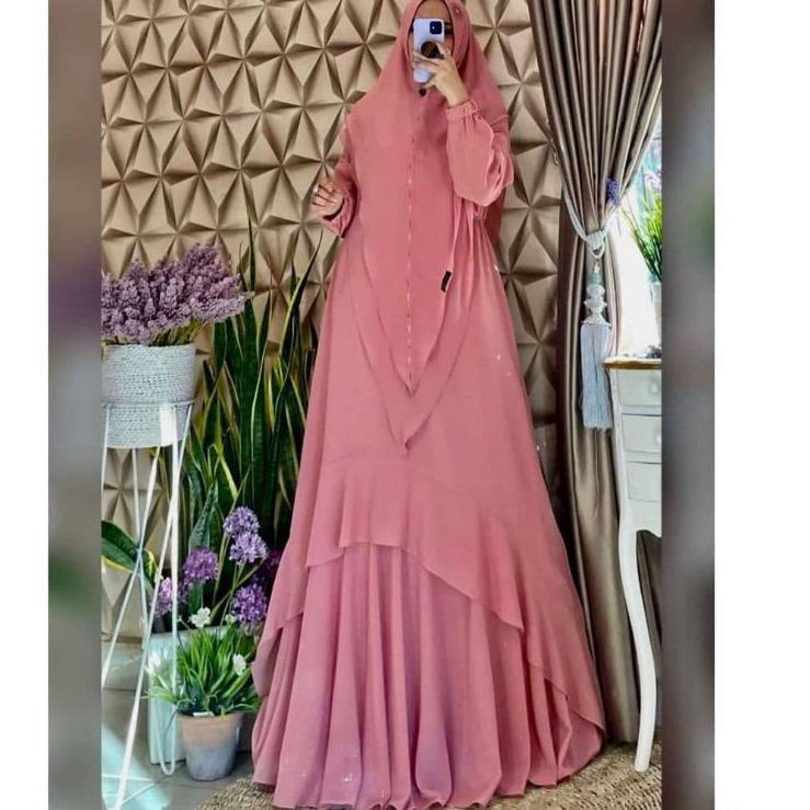 M L XL XXL Ns Fc Najibah Gamis Syar'i asdf KIRANI SYARI SET Set Hijab CERUTY Babydoll GAMIS JUMBO –B