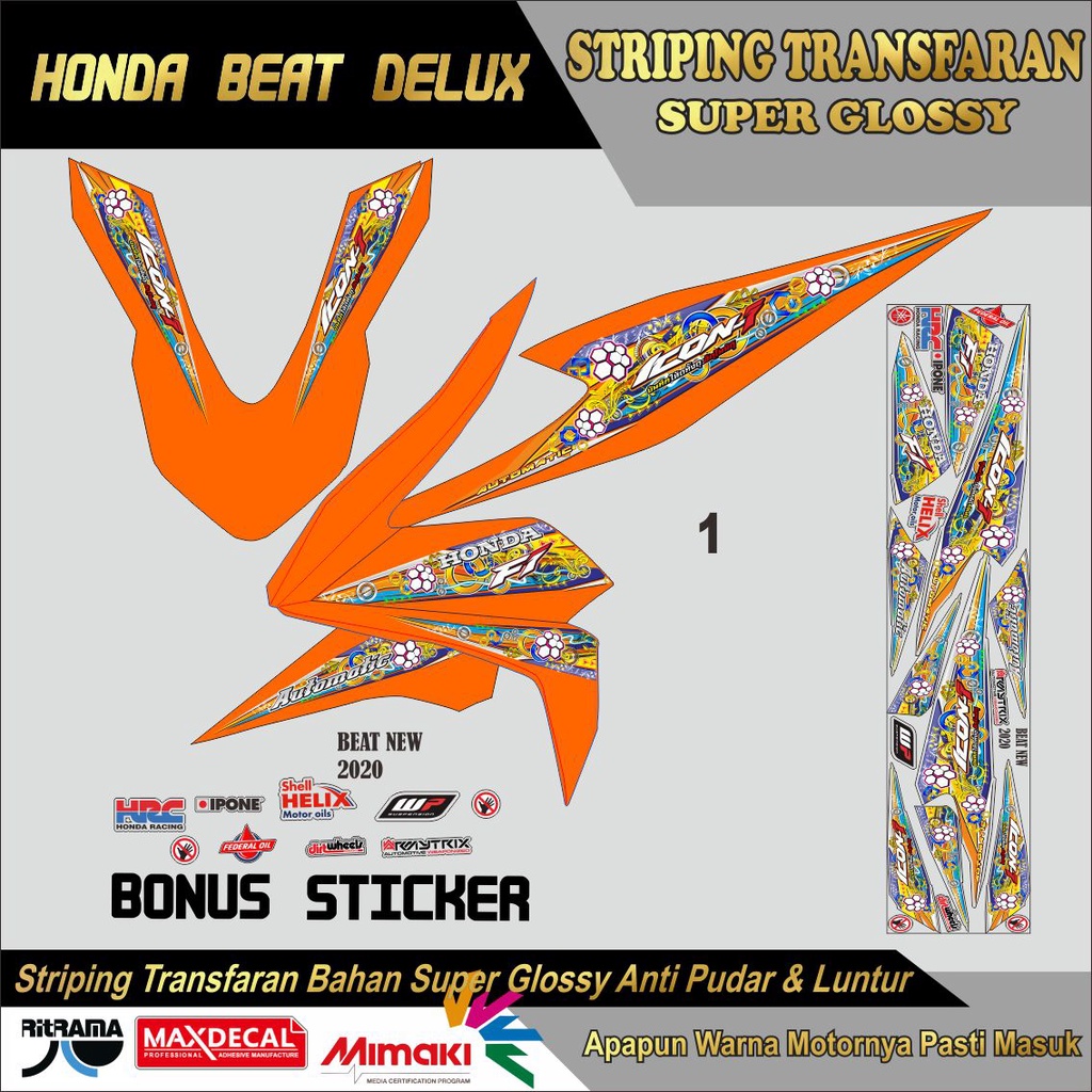 STRIPING TRANSAPARAN UV GLOSY BEAT DELUK LIS BODI TRANSPARAN UV GLOSY BEAT DELUK