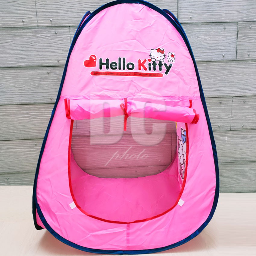 Tenda Kolam Bola Segitiga Besar Hello Kitty Pink | Kastil Bermain Anak