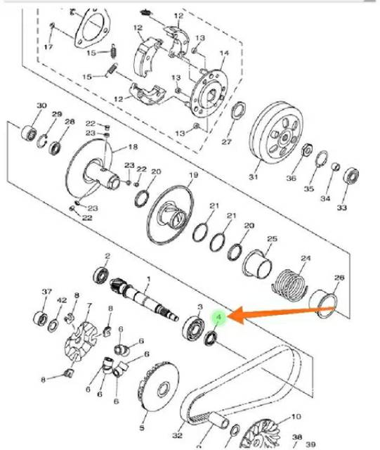 SIL SEAL AS PULY PULLY PULLEY CVT BELAKANG MIO M3 S Z SOUL GT FINO FI XRIDE GEAR 125 FAZZIO ORIGINAL YGP 93102-20815