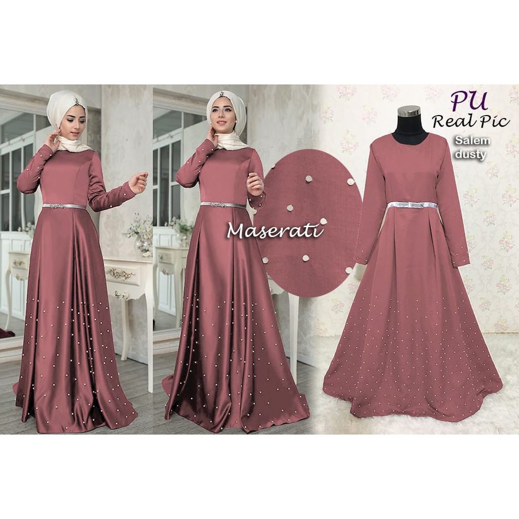 MASERATI (PU) BAJU MAXI DRESS MUSLIM WANITA DEWASA GAMIS 