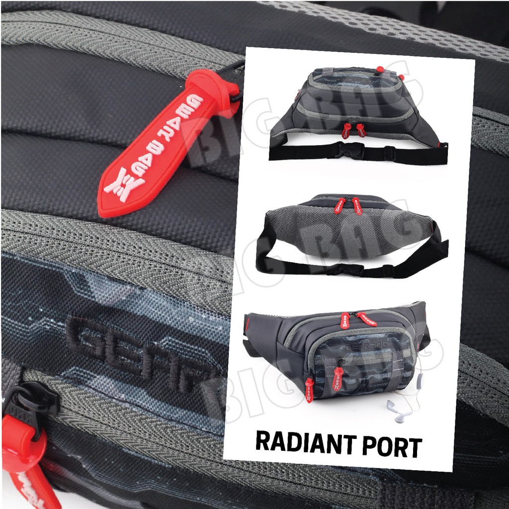 PTS -Gear Bag t Port -13104 - Waistbag WITH EARPHONE HOLE BB - Tas Selempang Pria Tas Pinggang