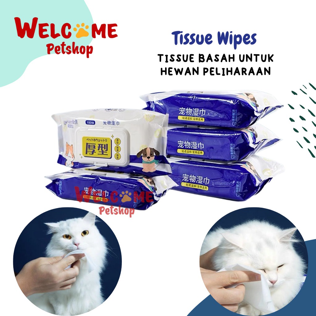 Tissue Wipes Tisu Basah Lap Kaki Bulu Mata Mulut Anjing Kucing Kelinci