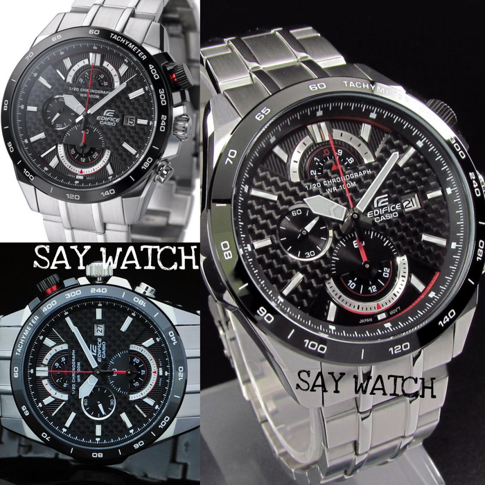 Jam Tangan Pria Casio Edifice EFR-520 SP-1A Silver Black Original BM