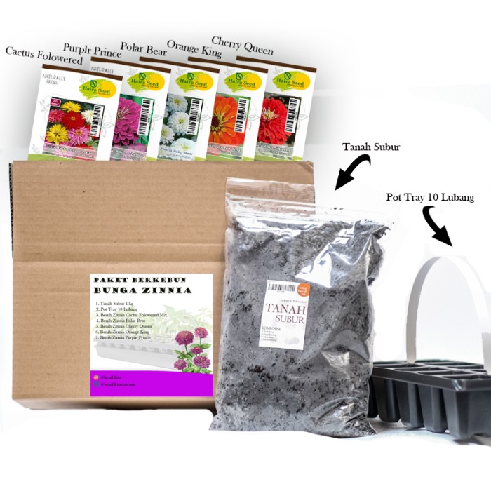 Paket Benih Bunga Zinnia - Haira Seed