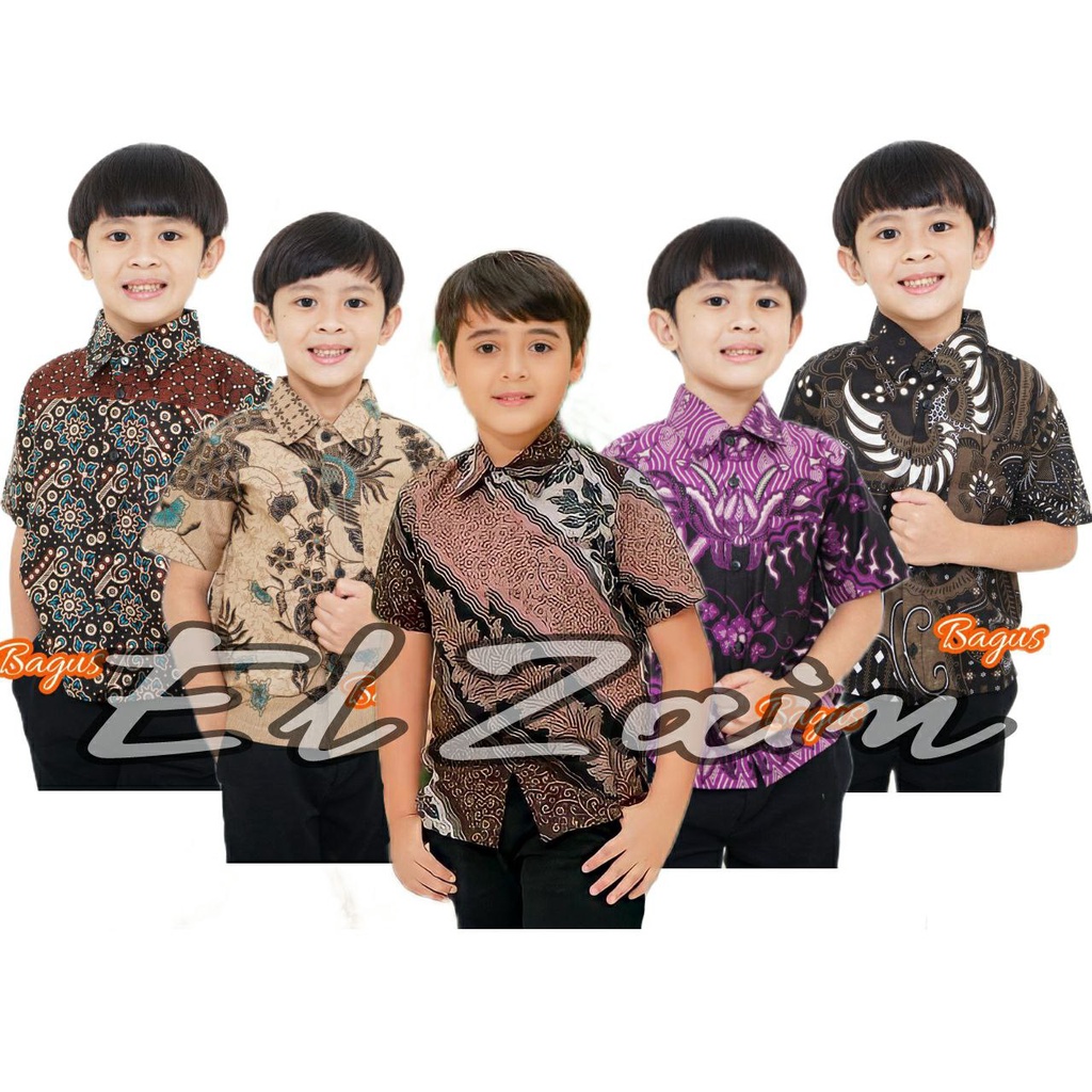 Baju batik anak laki-laki lengan panjang usia 1-13th bisa buat sekolah hari batik KEMEJA BATIK ANAK