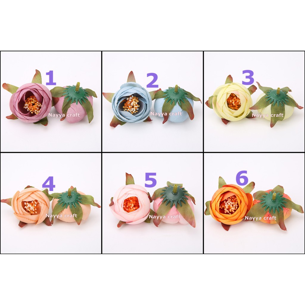 Kepala bunga kuncup peony kelopak bunga mawar peony artificial hiasan dekorasi mahar craft