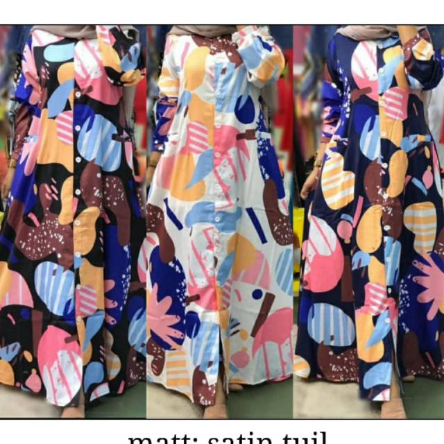 Ready gamis satin tuil ld.110 pj.140