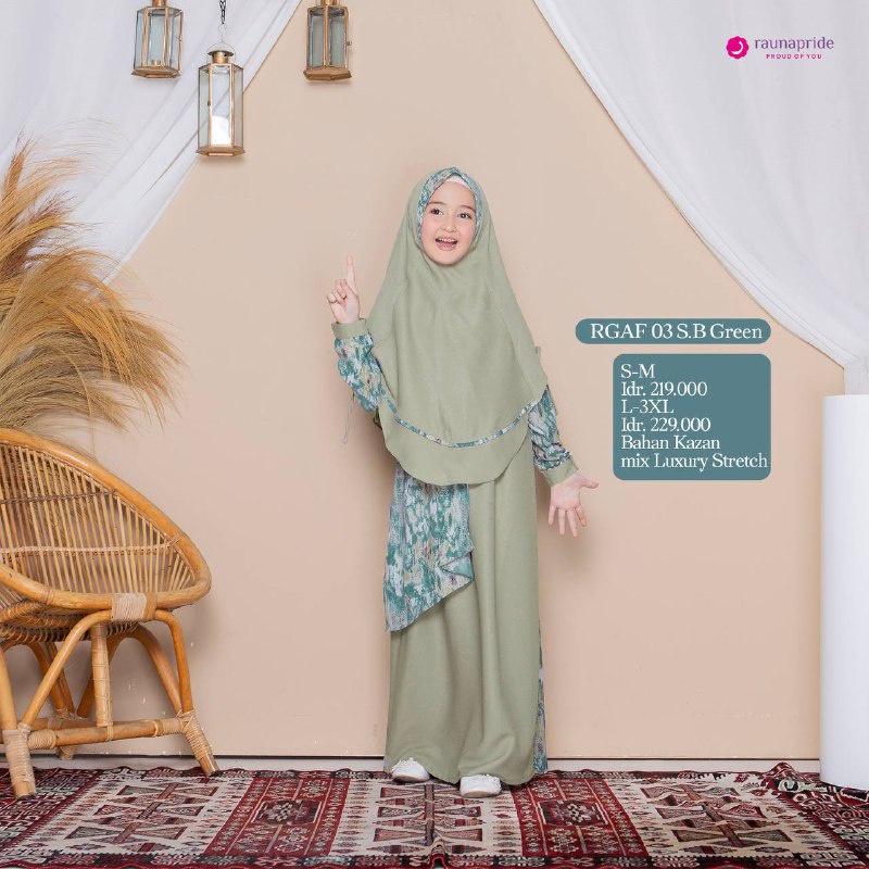 Rauna Busana Sarimbit Keluarga / SR-03 Green / Fashion Muslim