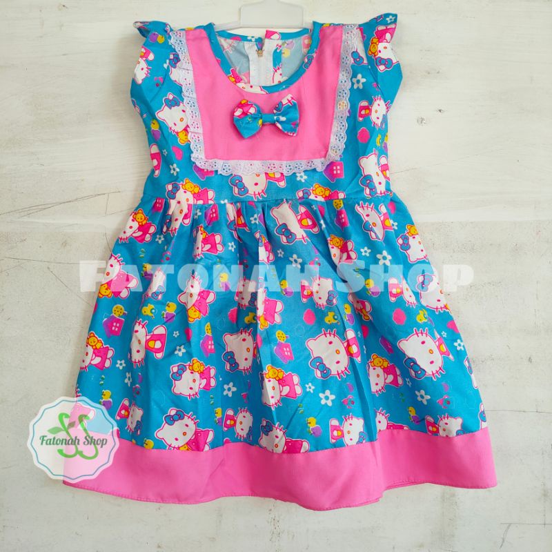 Dress anak 1 2 tahun gaun anak cewek perempuan ( dress hellokitty cookie )