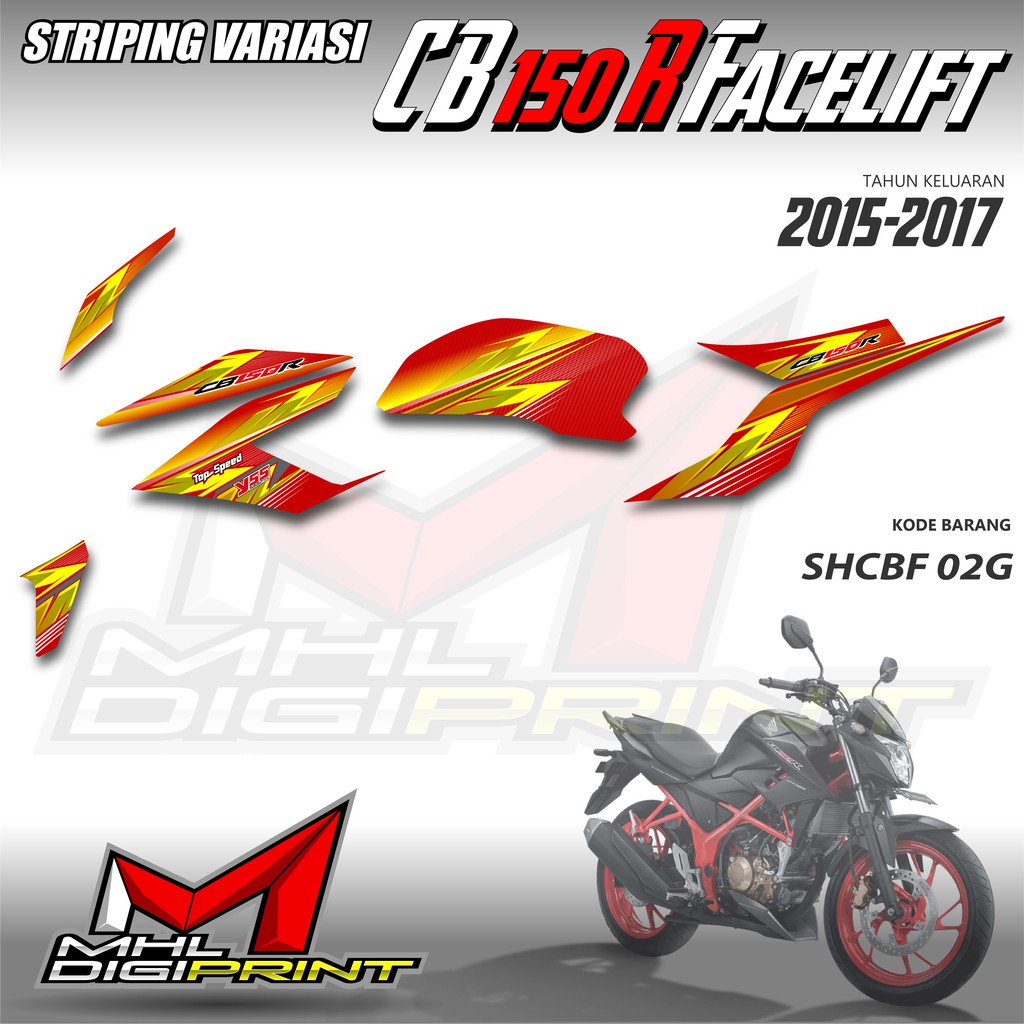 STRIPING VARIASI CB 150R FACELIFT - STIKER CB 150R - SHCBF 02