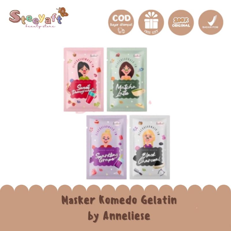 Masker Komedo Anneliese Masker Gelatin TW Peel Off Blackhead Mask Bpom 5gram