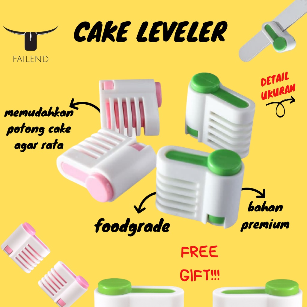 Cake Slicer Leveler Alat pembelah Bolu Hijau Pink