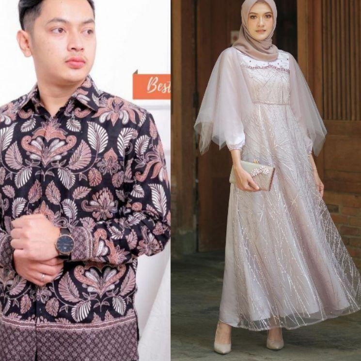 "LBY.25Au22c" COUPLE GAMIS LUNA DRESS MODERN BAJU SYARI BUSANA MUSLIM SARIMBITKONDANGAN BAJU PASANGA