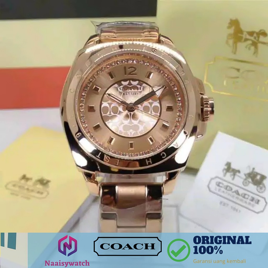 Jam Tangan Coach Original Wanita Coach Est.1941 37mm Garansi 2 Tahun Rosegold Original