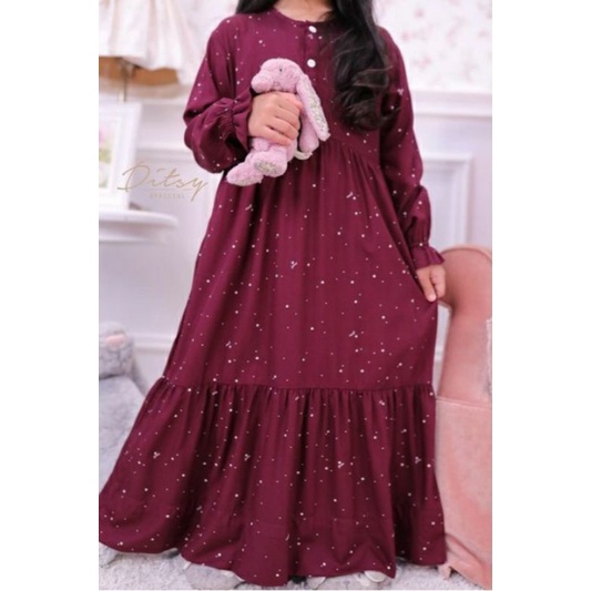 Little ditsy punto maroon