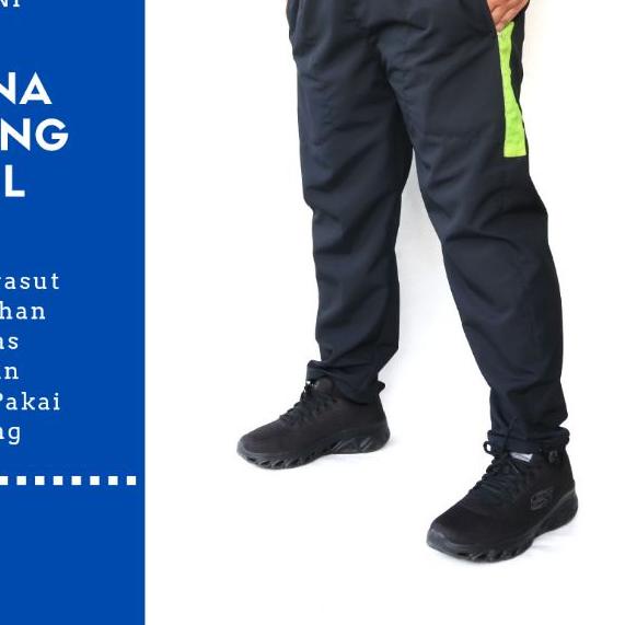 Celana Training Panjang Olahraga Sepeda Gowes Pria dan Wanita Bahan Parasut Ukuran L