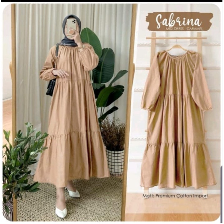 Sabrina MIDI Dress/Tunik wanita polos