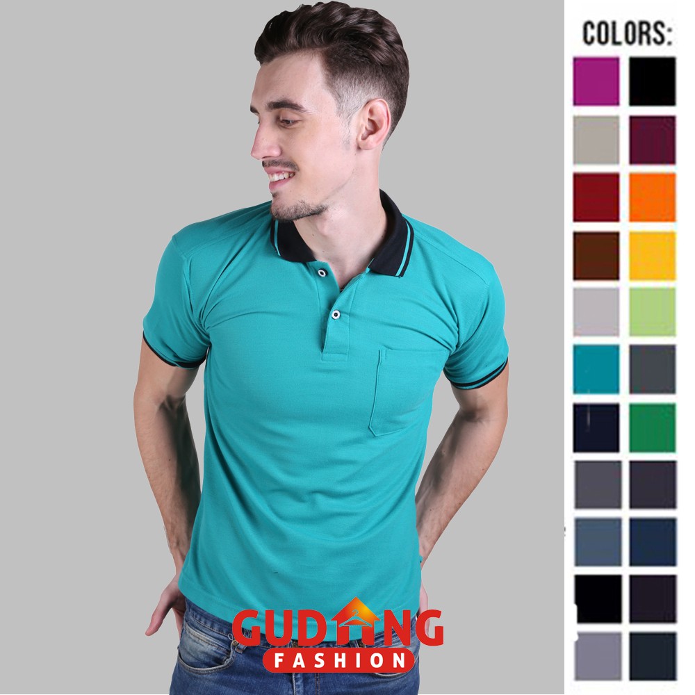 Kaos Pria Lengan Pendek Polos Kerah Polo - Banyak Pilihan Warna PLS (COMB)