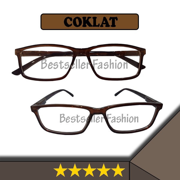 Kacamata Wanita Pria Lensa Transparan Fashion Eyewear Frame Persegi Panjang Kaca Mata Gaya Unisex NO CASE