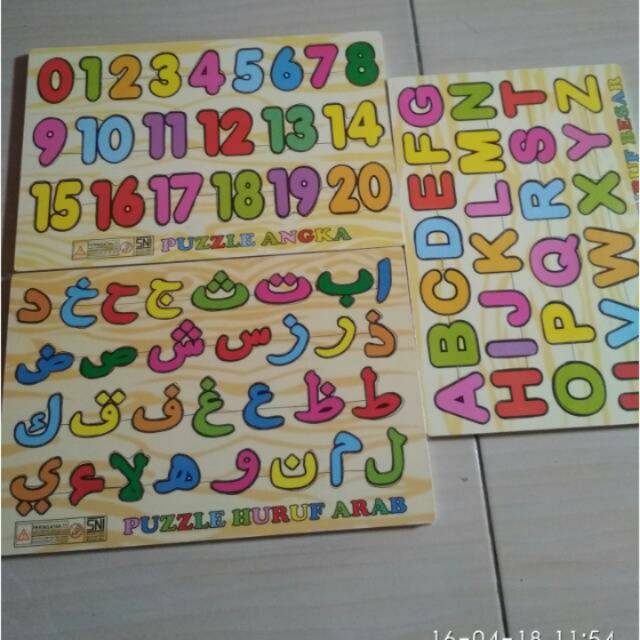 

Puzle kayu non knop/puzzle abjad/puzzle arab/baju anak