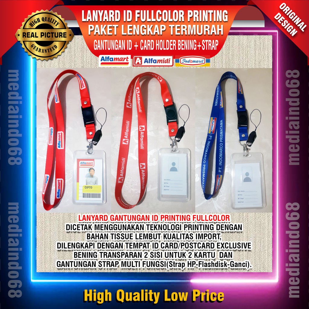 

ALFAmart – ALFAMidi - INDOmaret Lanyard, Strap ID, HP/Flashdisk Printing Digital (Paket Murah)