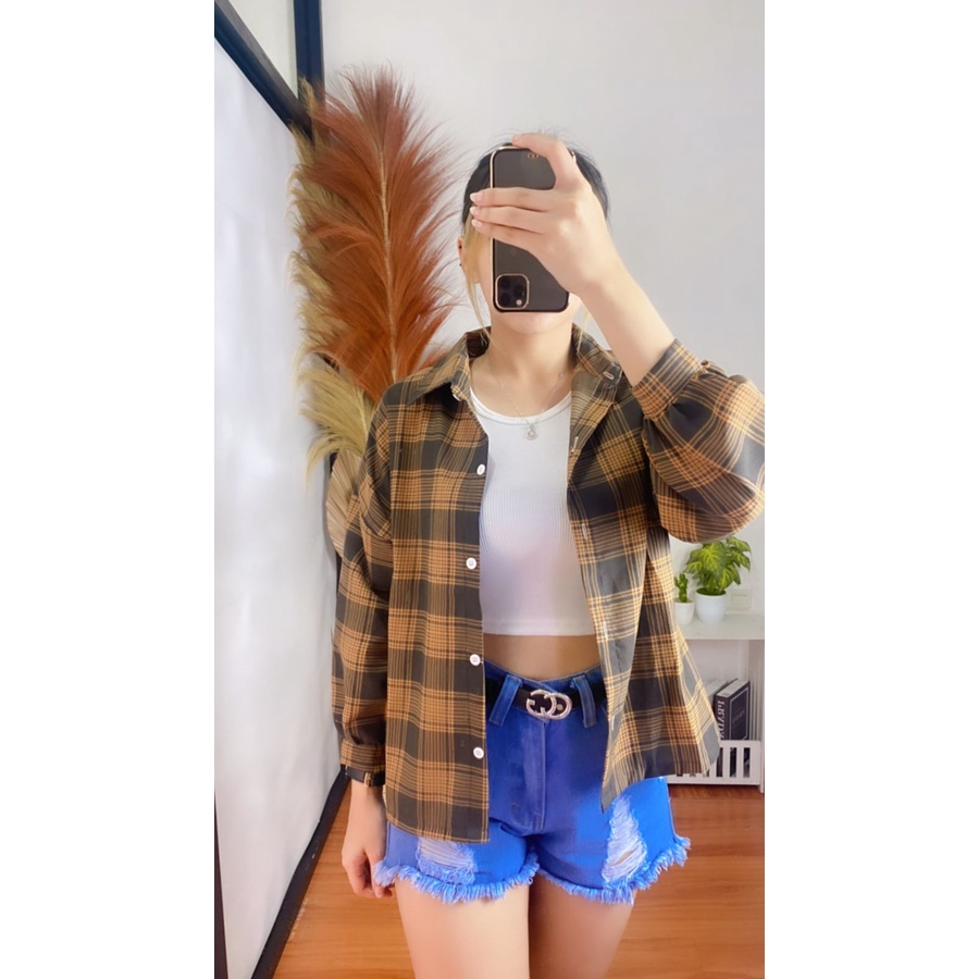 RX Fashion - Kemeja Oversize Oslin Anggita / Kemeja Osaka -BN-MICRO HITAM