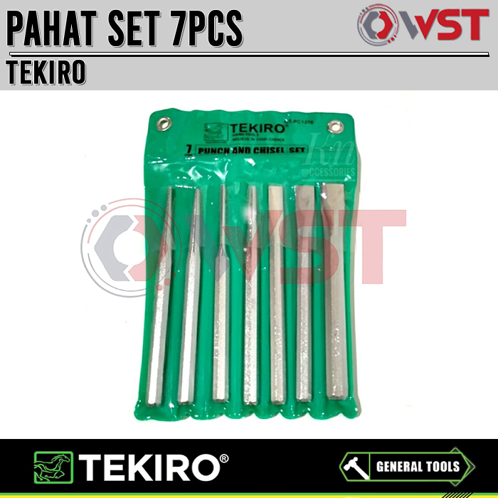 Tekiro Pahat Set 7pcs / Pahat Beton Besi / Alat ukir / Punch & Chisel