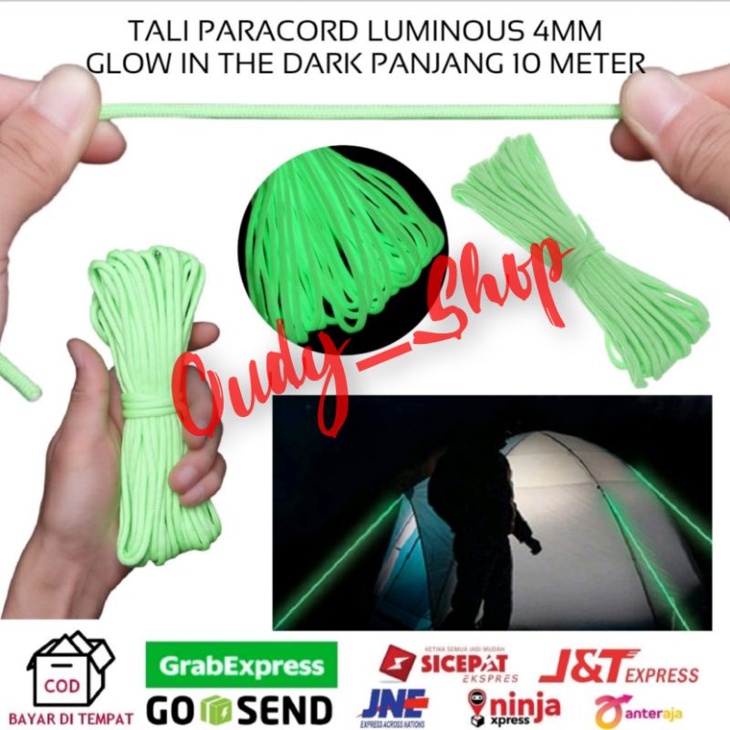 Tali Paracord Pelengkap Tenda Flysheet Luminous Glow In The Dark