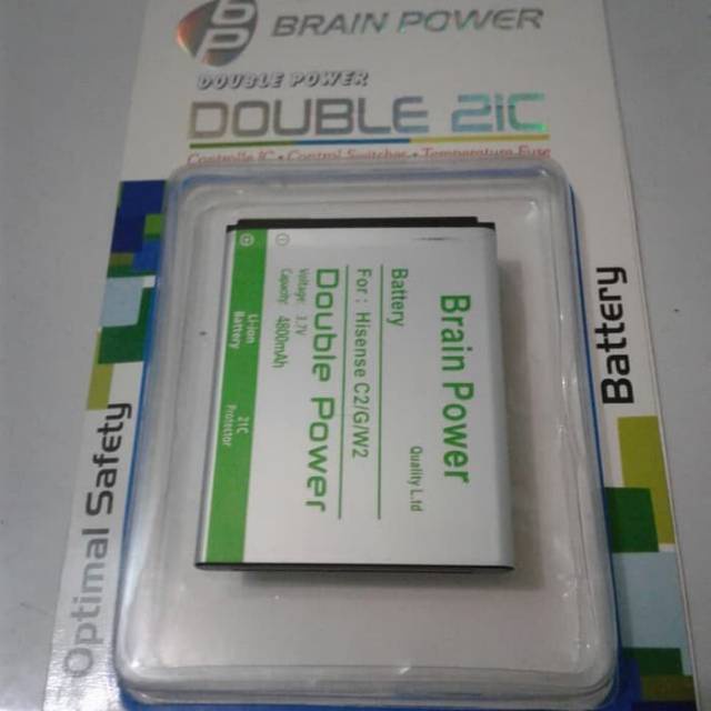 Double Power Battery Batere Batre Baterai Brain Power Hisense Andromax C2 G W2