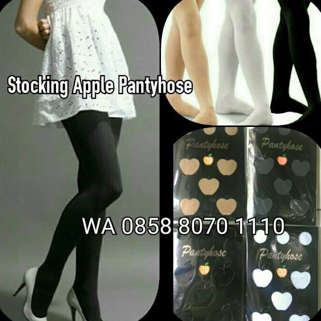 VO8C STOCKING APPLE PANTYHOSE STOKING TEBAL SEMI LEGGING FASHION WANITA - PUTIH IXAQ