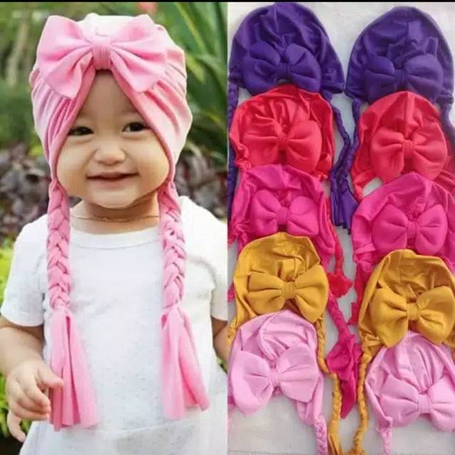 Turban Anak Kepang Polos usia 0-3 th all size