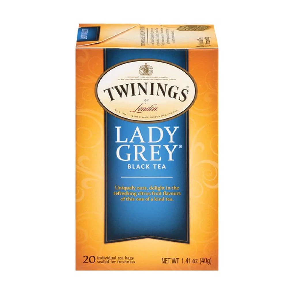 Twinings of London Lady Grey Black tea Citrus Fruit flavor 20s x 2gr