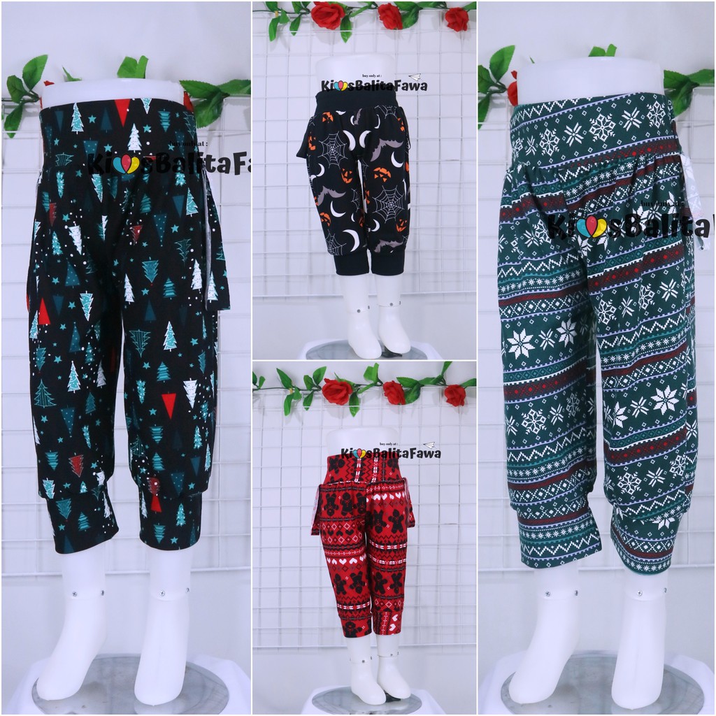 SPESIAL CHRISTMAS Aladin Natal Uk Bayi-10 Tahun / Celana Panjang Pendek Anak Perempuan Adem IMPORT