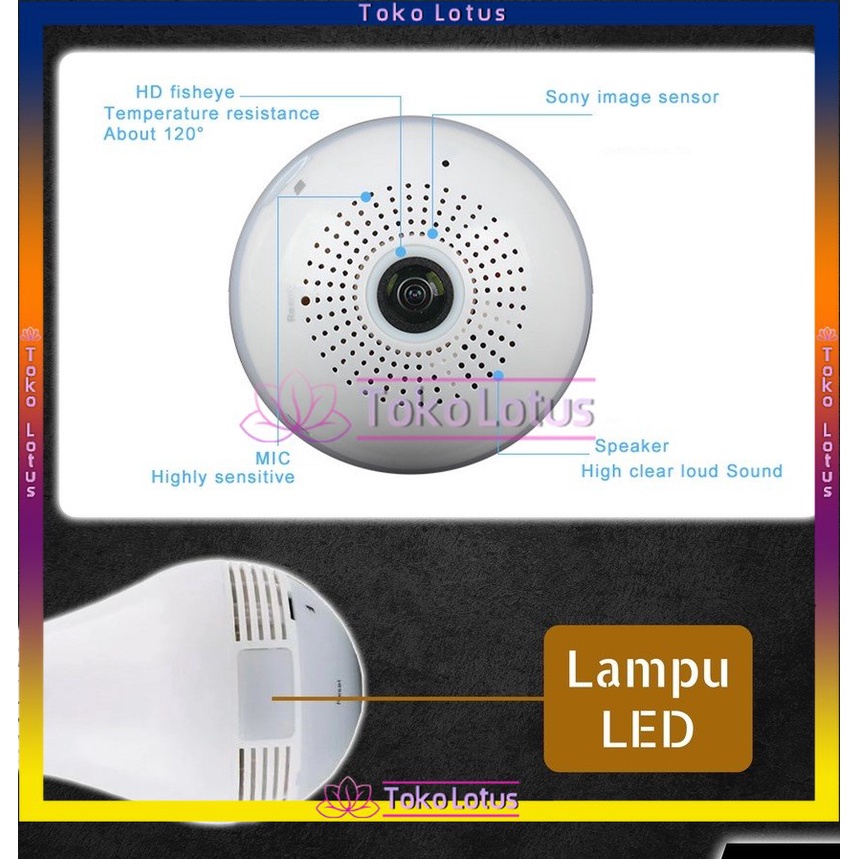 Kamera CCTV IP Camera BOHLAM LAMPU 360 View Wifi Wireless / CCTV Bola Lam V380 BOHLAM LAMPU 360 View Wifi Wireless / CCTV Bola Lam