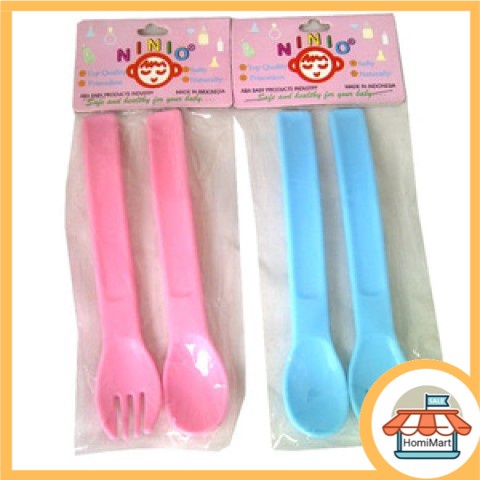 NINIO Baby Spoon and Fork Set F-333 / Set Sendok Makan Bayi