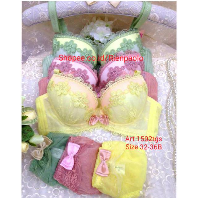 Bra Wanita / Bra Kawat Push Up / BH Kawat CD Lingerie Set Sexy Hot Kawat Polos Bordir Bunga Premium 
