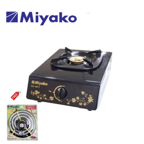 Miyako KG-101C Kompor Gas 1 Tungku FREE Paket Miyako Selang Gas Meter