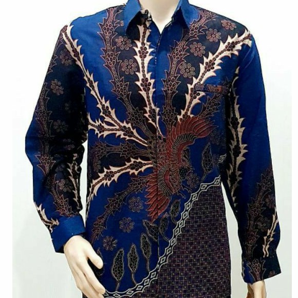 Kemeja Batik Lengan Panjang Jumbo 4L-5L Atasan Baju Hem Pria Big Size Ukuran Besar BRG-MRK