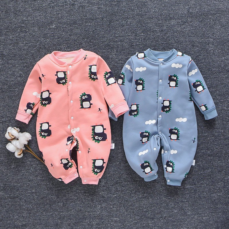 jumper Bayi Kartun hewan dicetak bodysuit Baju bayi Unisex v01-5