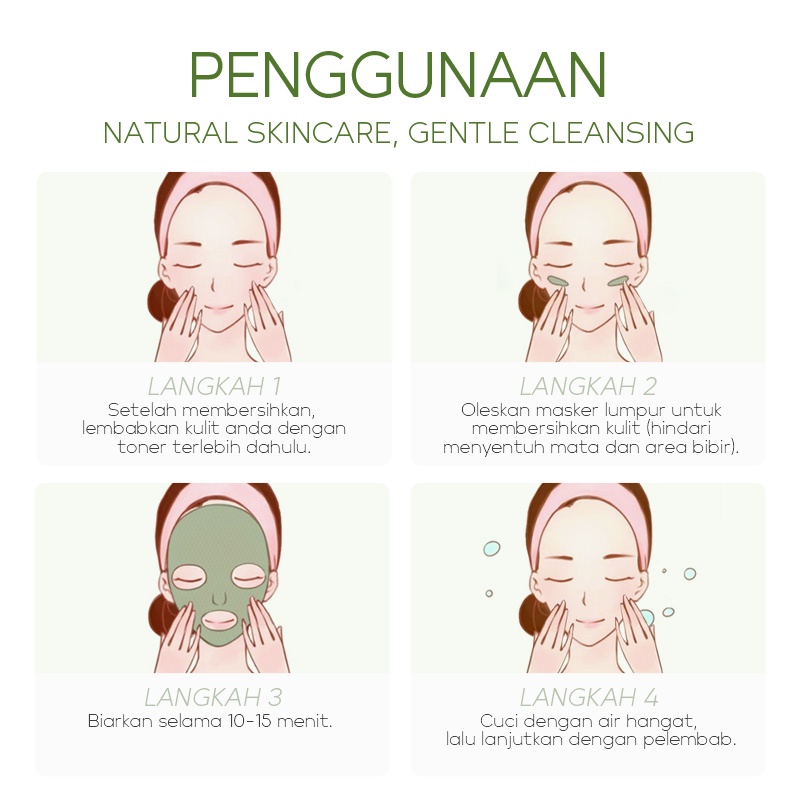 BPOM Fenyi Green Tea Mud Mask Sachet Membersihkan Komedo Mendalam Mud Mask Mengontrol Minyak Jerawat 1pc 5g