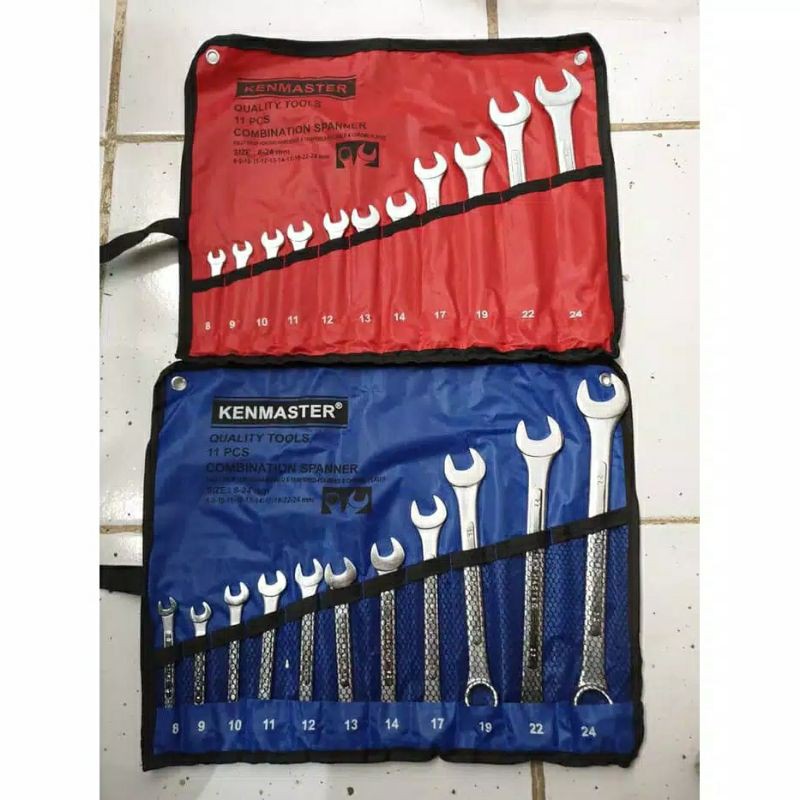 Kenmaster , 11 PCS  ,  Kunci Ring Pas Set , Combination Wrench  , 8 - 24 MM